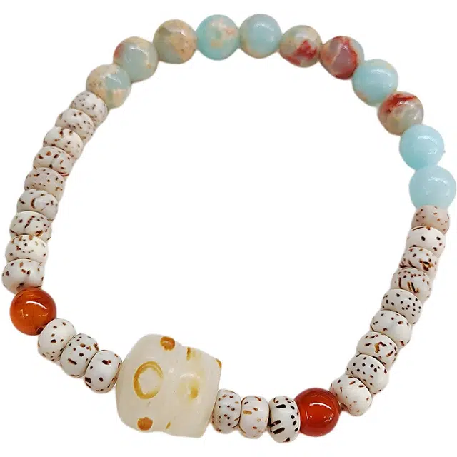 素于 新中式复古文玩轻奢高级感佛珠招财纳福好运莲莲诸事顺遂平安喜乐柿柿称心转运国潮念珠 星月菩提 手串 男女同款情侣款