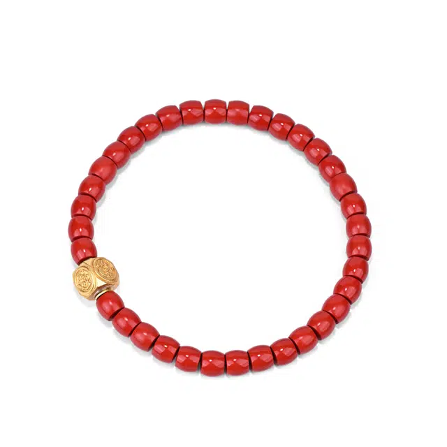 钰澜文玩 四兽隔珠搭配 朱砂 玉石手串 男女同款情侣款