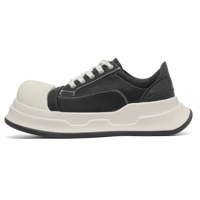 袋鼠头 超纤皮 时尚 潮流 大方 简约 百搭 通勤 低帮 板鞋 男款 黑白