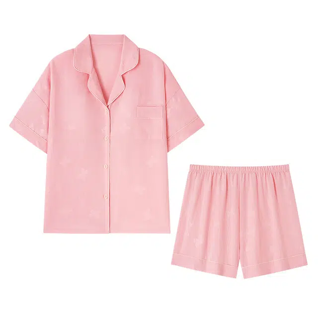 欧诗帛 带胸垫韩版甜美高颜值短袖宽松家居服可外穿睡衣套装 女款