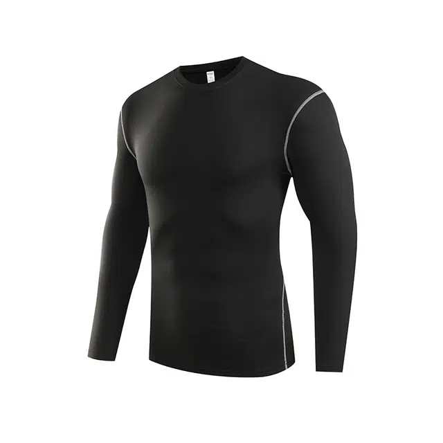 夏季运动时尚紧身透气长袖多功能打底衫健身衣 男款