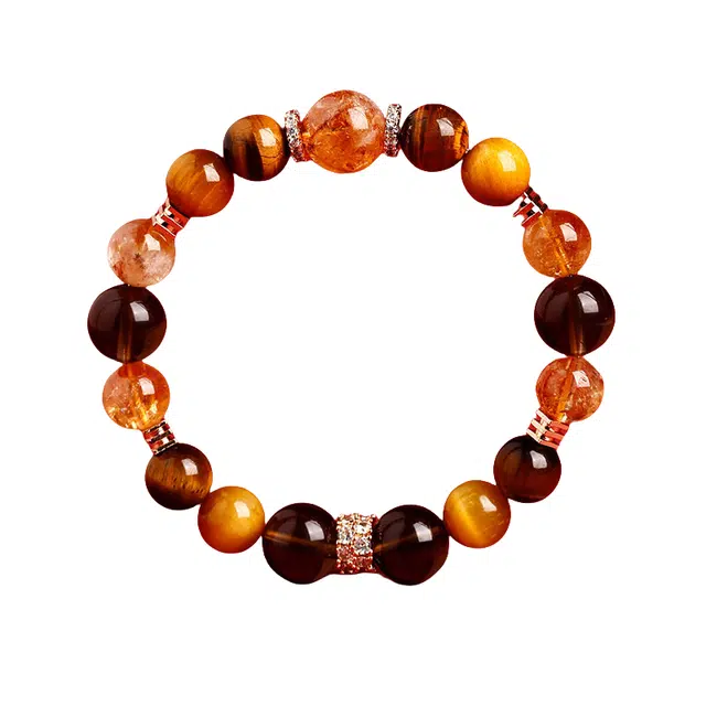 子婳 招财金霸大综合小众精致民族风潮流百搭合成/人造 黄水晶 手串 男女同款情侣款