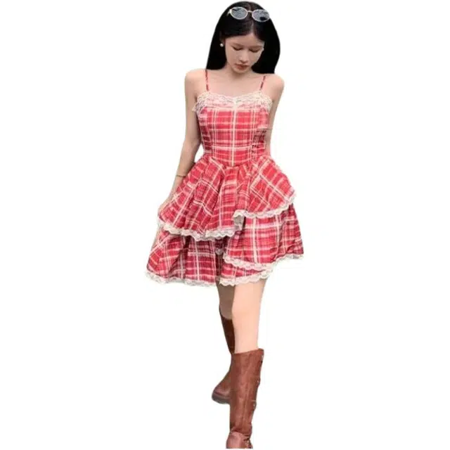 沐晓欣 通勤简约舒适百搭吊带连衣裙 女款