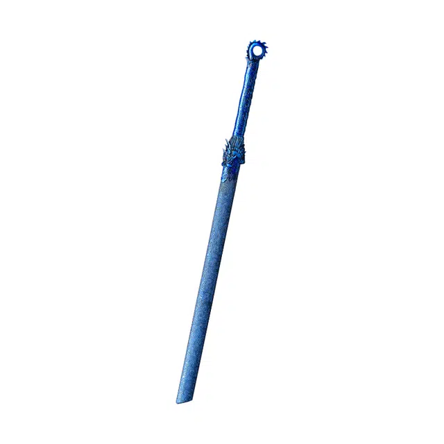 天子剑 龍息唐横刀 高锰钢刃锌合金手柄 绸缎包杉木鞘 未开刃 成品模型