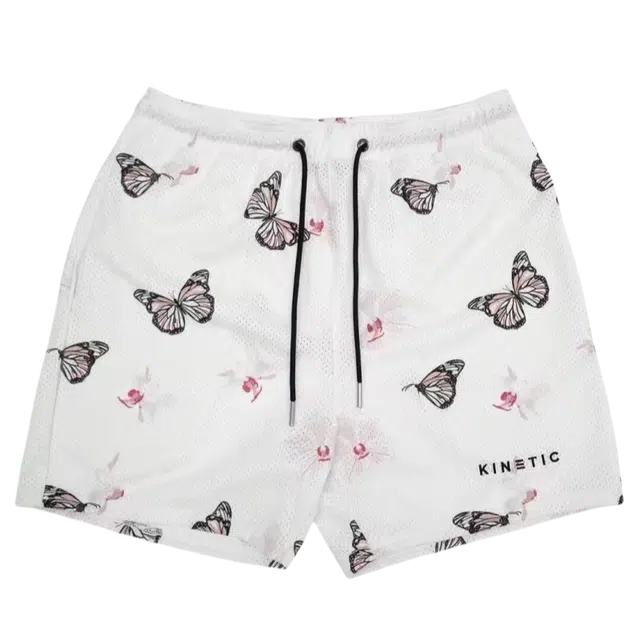 北极绒 美式潮牌水墨蝴蝶满印设计宽松速干篮球训练休闲短裤 男款