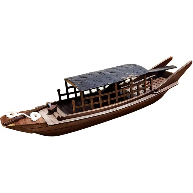 西瓜藤 仿古帆船 装饰品 渔船 绍兴乌篷船 木船摆件 成品模型