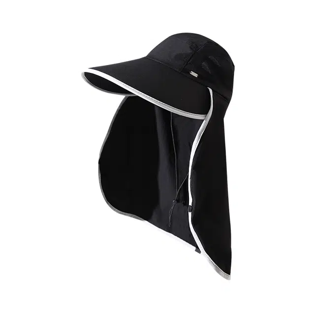 南极人 帽子遮阳帽防紫外线大檐遮脸渔夫帽披肩护颈户外登山钓鱼徒步露营透气太阳帽 轻薄款 防晒帽 男女同款情侣款