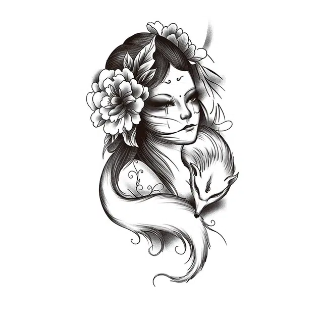 猎己   绮卉艺影草本纹身贴 防水防汗不反光手臂小腿脖子胸口手指满背半甲 小众男女