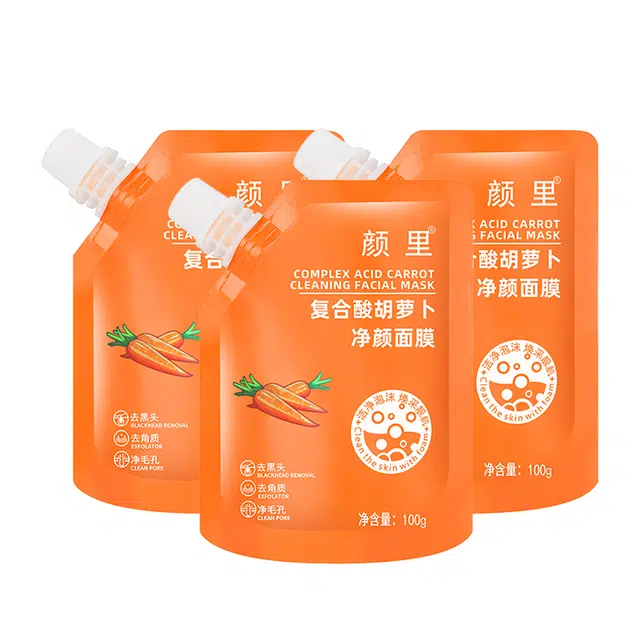 颜里 复合酸胡萝卜净颜面膜袋装 祛痘保湿去角质清洁