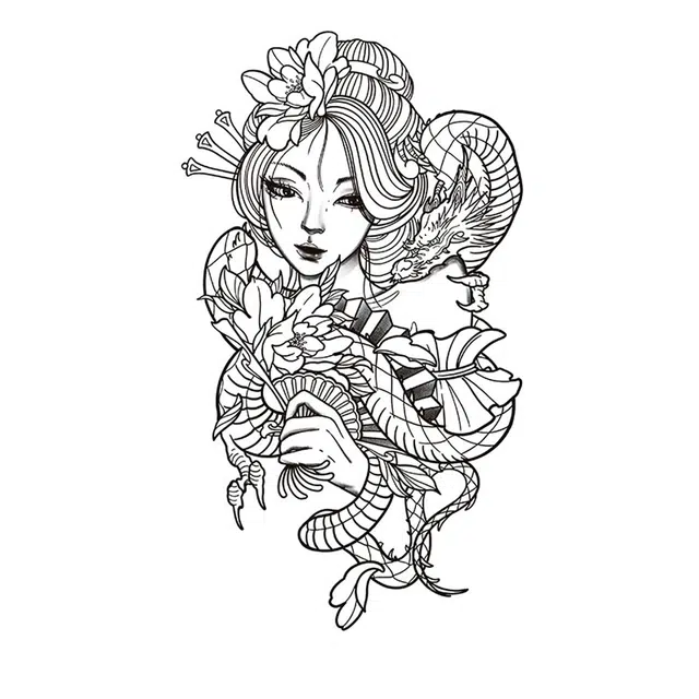 猎己  花漾奇境草本纹身贴 防水防汗不反光手臂小腿脖子胸口手指满背半甲 小众男女