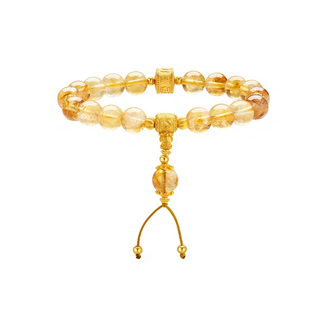 周大生 六字真言#好运天然 黄水晶 手串 女款