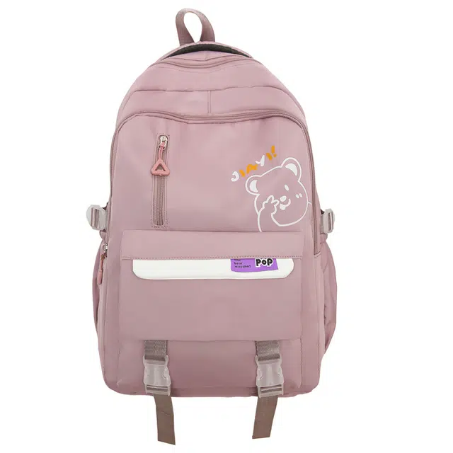 帕克熊 简约时尚可爱比耶小熊小众大容量轻便 尼龙 双肩包 男女同款情侣款 多色