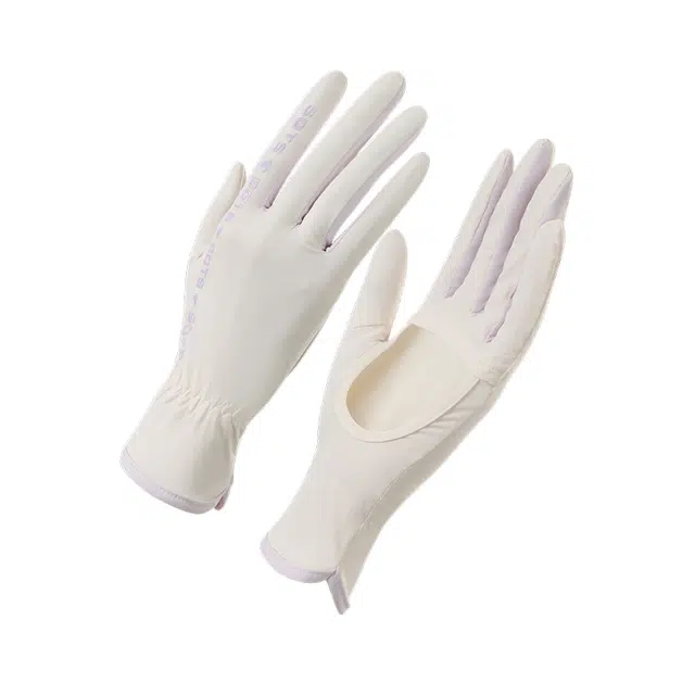 南极人 冰丝夏季薄款防紫外线开车骑行露指触屏镂空掌心防滑遮阳透气 锦纶 防晒手套 女款