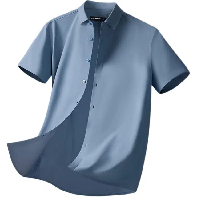 利郎 正装商务纯色方领标准短袖衬衫 男款