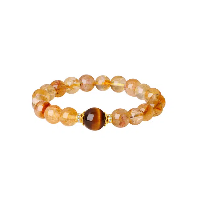 周大生 【八方吸金】富贵霸气 小众轻奢事业成功#好运生意兴隆百搭寓意好穿搭礼盒装天然 金发晶 手串 男女同款情侣款