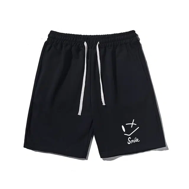 乱步 潮牌设计美式线条印花透气凉感宽松、休闲短裤 男女同款