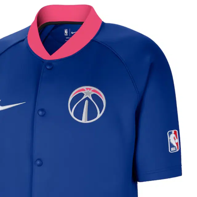 Nike Showtime Raglan Short Sleeve Full-Snap Jacket logo