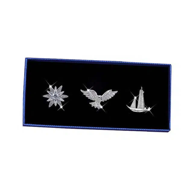 缔晶 精致轻奢时尚套装 简约气质通勤造型上衣外套配饰 合金 胸针 男款