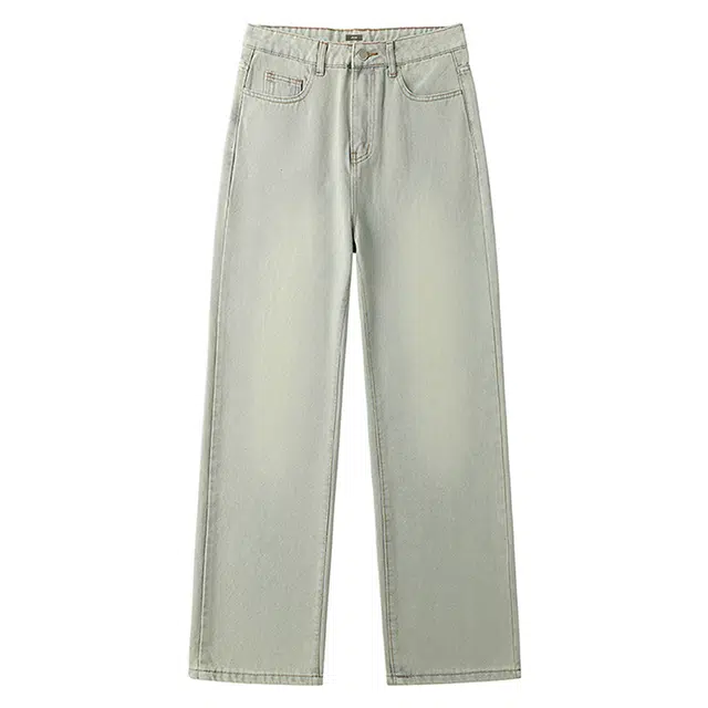 寻星记 美式复古水洗做旧渐变直筒高街风休闲宽松透气百搭牛仔裤 男女同款