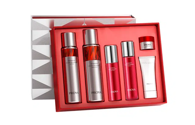 珀莱雅 红宝石定制礼盒 赋能鲜颜淡纹紧致套装 紧致保湿滋润补水 护肤套装