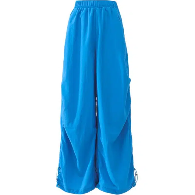 拾籍 时尚简约美式松紧腰宽松速干休闲裤女夏季高腰舒适百搭垂感透气阔腿裤 女款