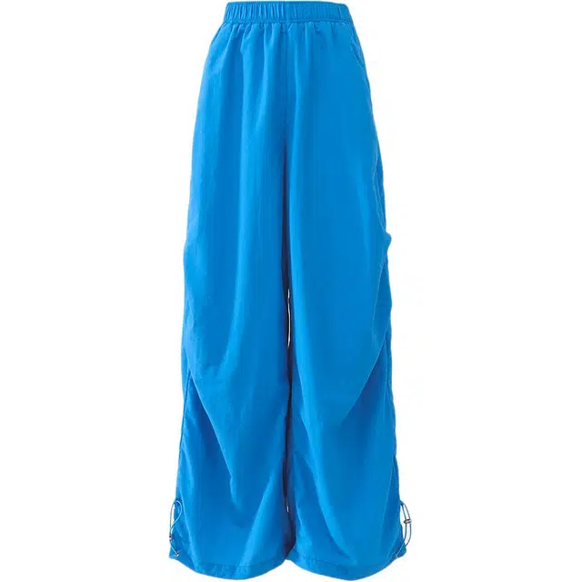 玫丝朵 美式复古宽松长裤松紧腰可束脚设计透气速干阔腿休闲裤 女款