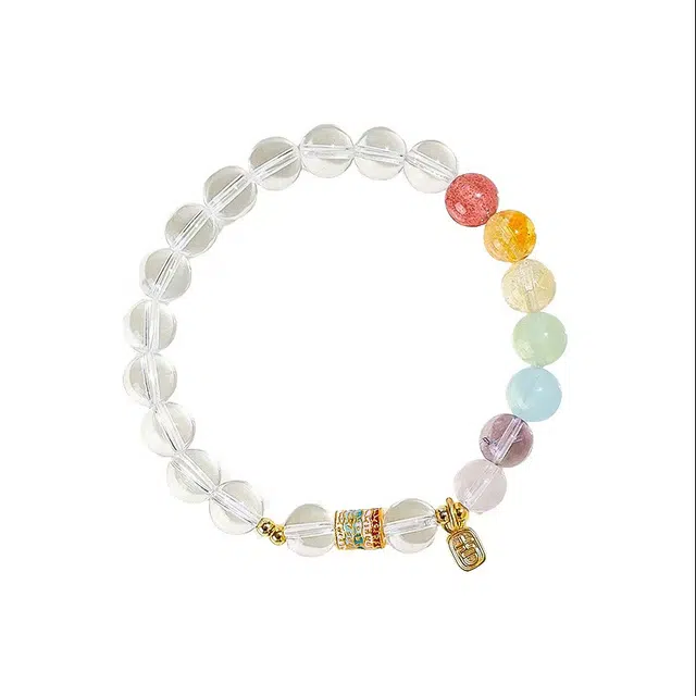 迈奇的礼物 多宝轻奢小众高级感精致简约饰品定情信物结婚求婚气质百搭高颜值爆款处理 白水晶 手串 女款