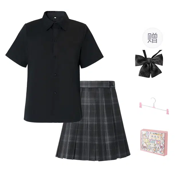 日暮星河 学院风舒适合身高腰裙装套装 女款