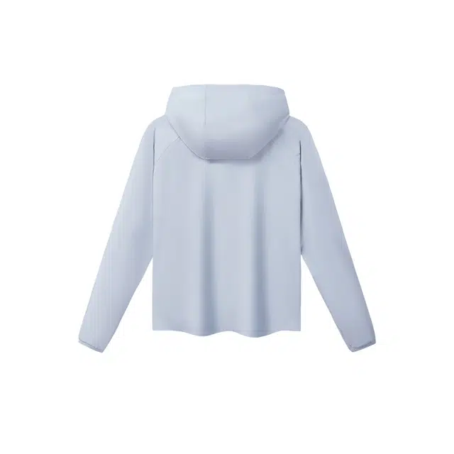 儿童款 安踏儿童 小光甲 纯色拉链连帽运动长袖防晒服 雾灰