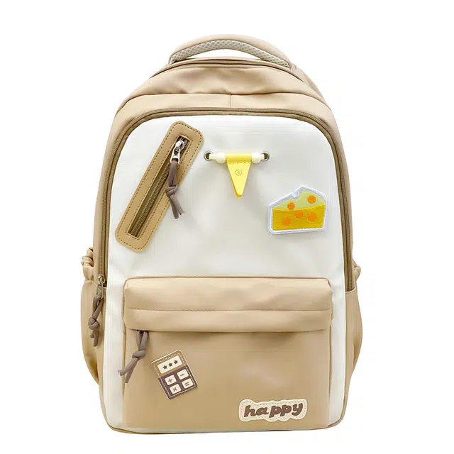 南潇湘 小清新高颜值精美潮版韩版背包上课百搭书包 尼龙 双肩包 常规 男女同款情侣款 卡其色/蓝色/黄色/黑色