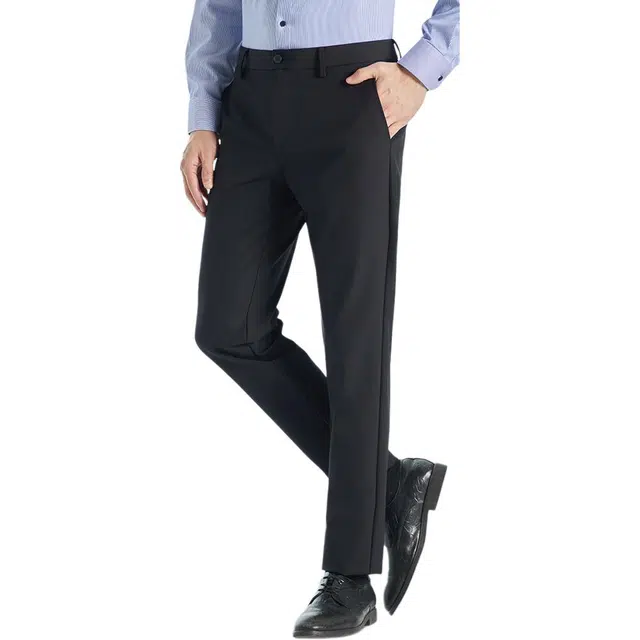 利郎 春秋季纯色易打理中腰长裤休闲裤 男款