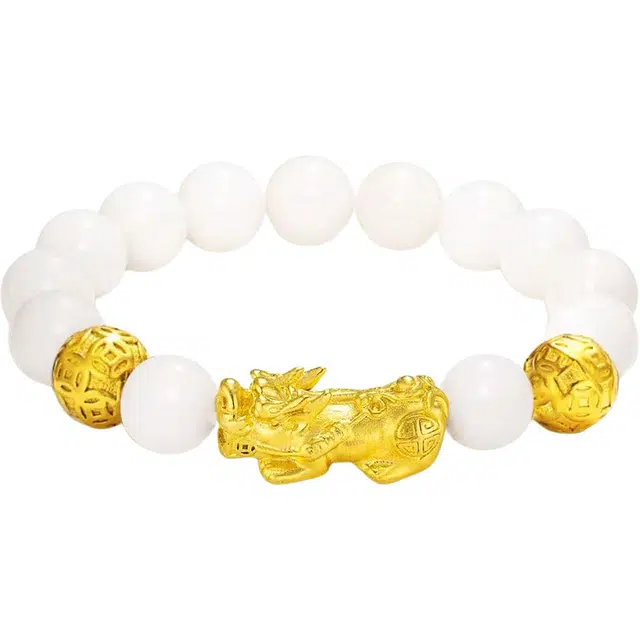 素于 新中式复古文玩轻奢高级感佛珠招财纳福诸事顺遂平安喜乐吉祥如意福禄双全转运国潮念珠#好运 白玉菩提 手串 男女同款情侣款