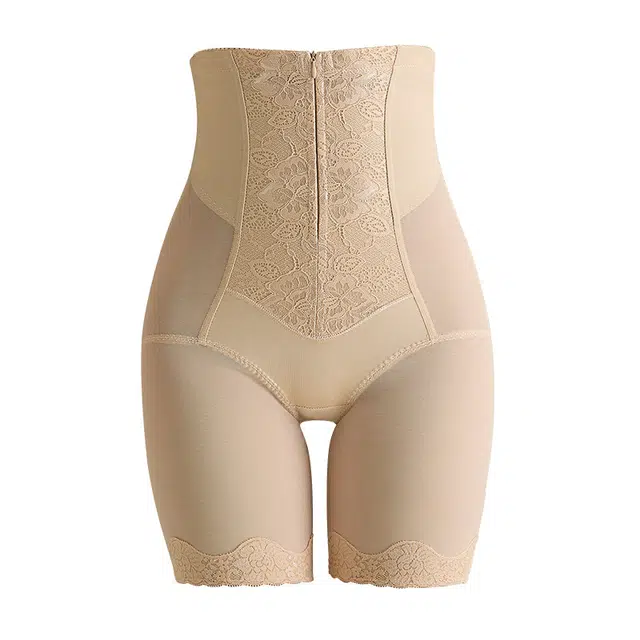 俏佳人 高腰拉链双重强效收腹束腰提臀平角裤网纱薄款透气塑身裤 女款