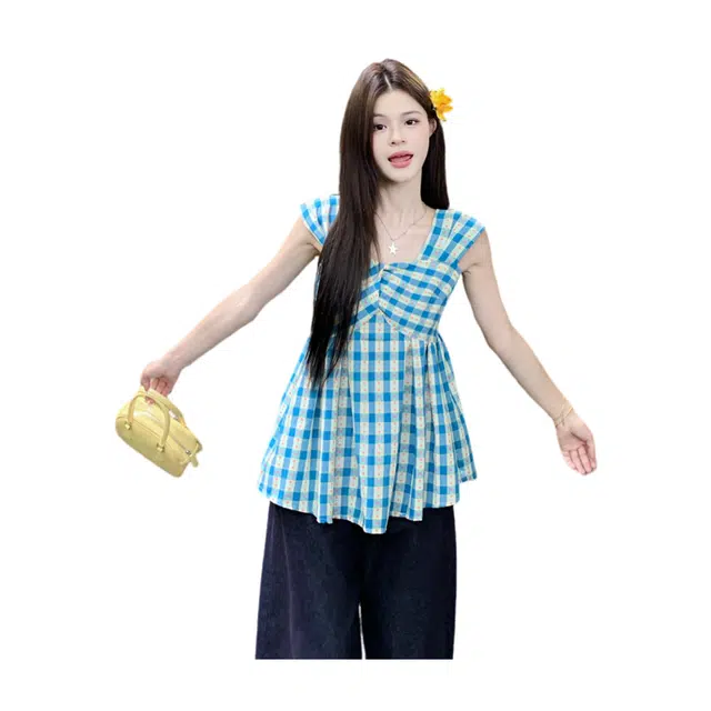 荟萃阁 度假风复古碎花吊带女夏季韩系减龄外穿上衣女背心 女款