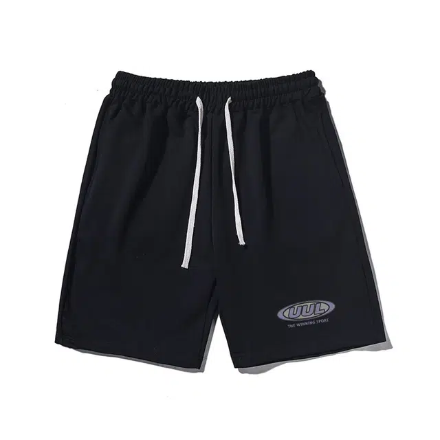 乱步 字母印花宽松运动风五分裤休闲短裤 男女同款