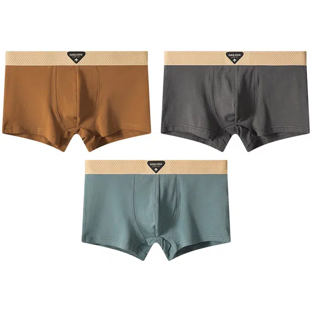 贴身领域 纯棉青年个性潮流运动夏季腰带字母休闲中腰舒适透气平角内裤 男款