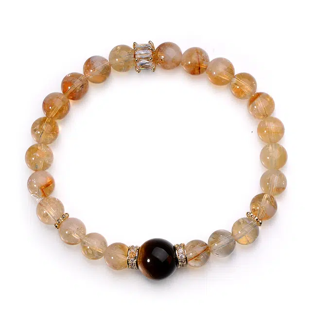 【暴富财运亨通灵隐上上签】 周帝王 招财小霸王喜乐国风小众新中式复古新中式百搭福禄吉祥时尚百搭好运天然 黄水晶 手串 男女同款情侣款