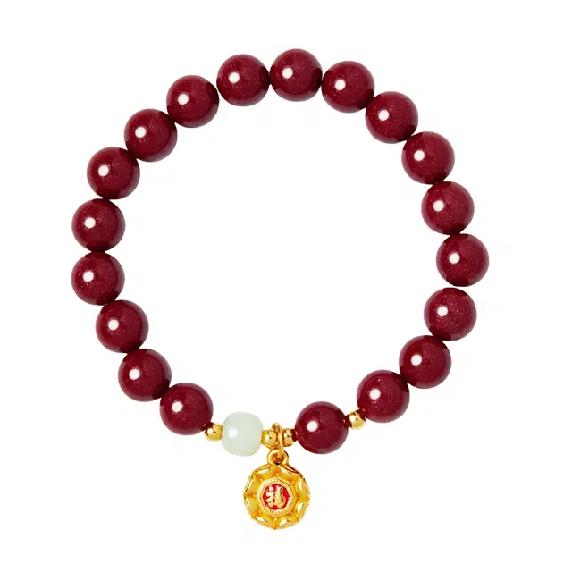 茂琼 欢喜由心 自在如风 福牌本命年新中式小众高级感 朱砂 手串 女款