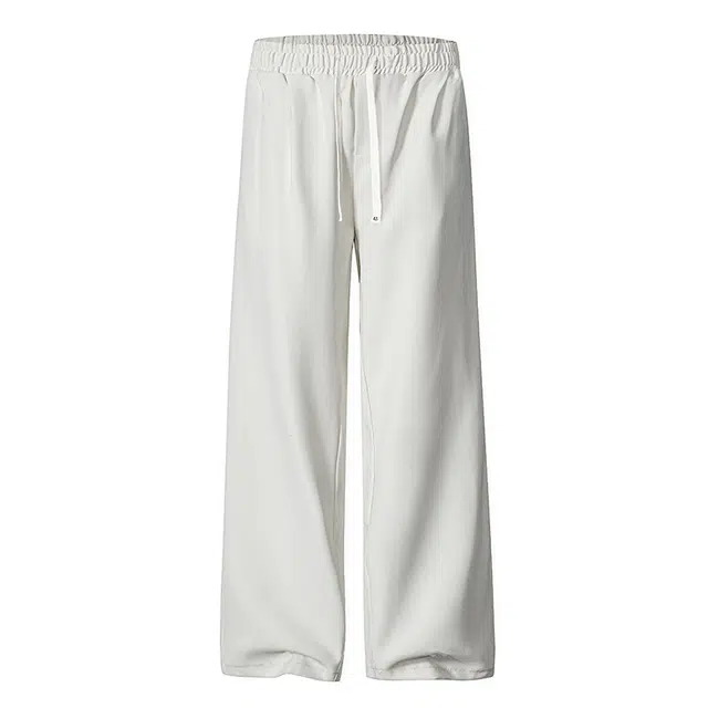 欧路得 美式户外冰丝男夏季薄款凉感运动长裤纯色宽松直筒裤子休闲裤 男款