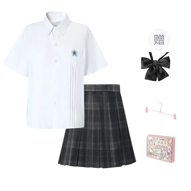 日暮星河 学院风舒适合身高腰裙装套装 女款