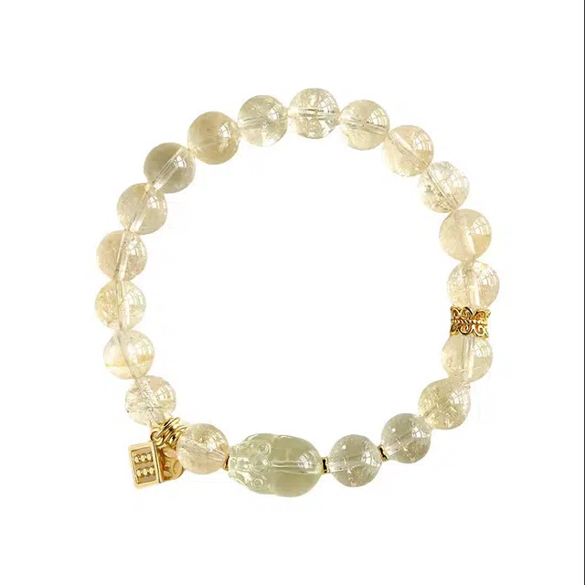 迈奇的礼物 新中式貔貅轻奢小众高级感精致简约定情信物结婚求婚气质百搭高颜值爆款处理 黄水晶 手串 女款