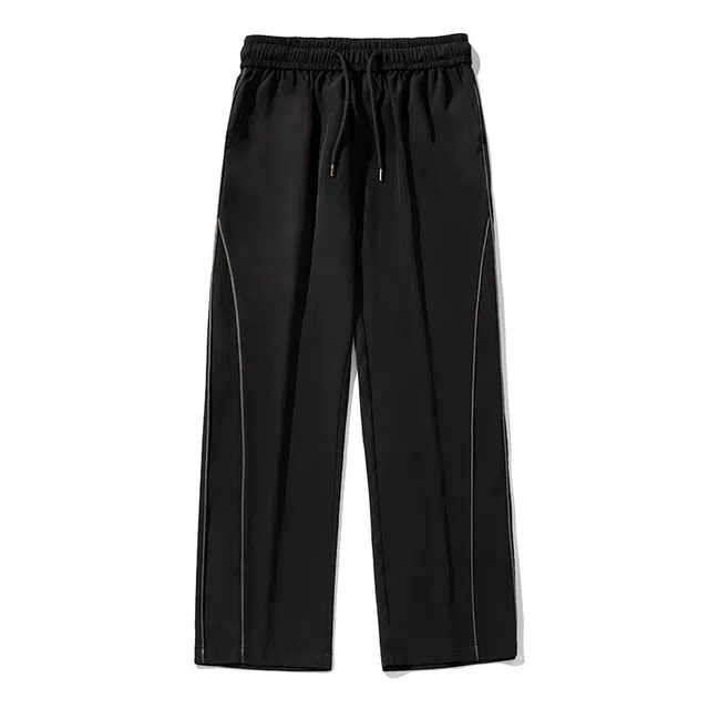 星际者 基础款线条纯色拖地裤直通宽松休闲裤 男女同款