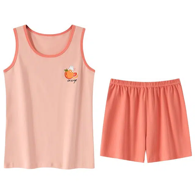 顶瓜瓜 时尚透气舒适可爱卡通印花家居服睡衣套装 女款