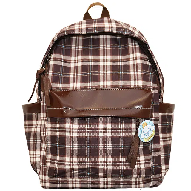 帕克熊 毛绒可爱亮晶晶卡通格子百搭学生日常 尼龙 双肩包 男女同款情侣款 多色