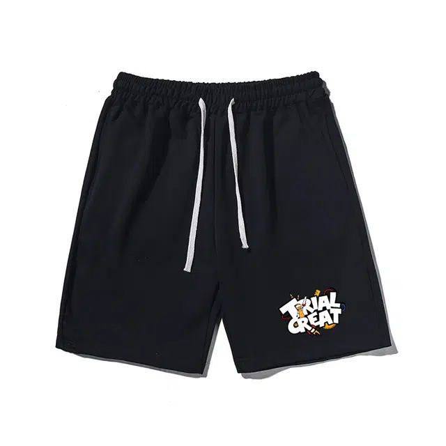乱步 潮流设计美式涂鸦字母印花透气凉感宽松运动风休闲短裤 男女同款