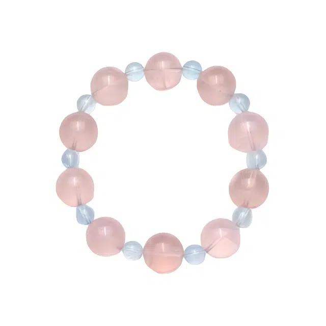 陌阡雪 【早日脱单】甜美多巴胺精致 优雅气质 招姻缘 简约百搭天然 粉水晶 手串 女款