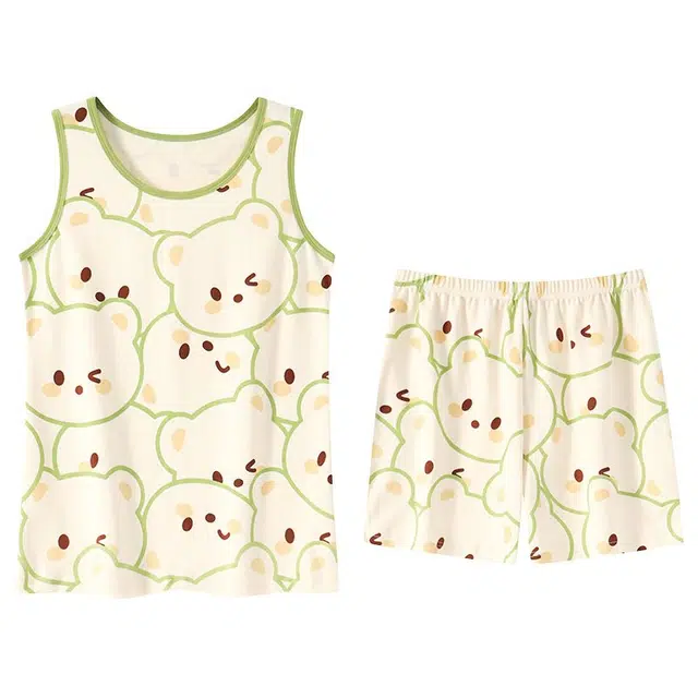 顶瓜瓜 时尚透气舒适卡通图案家居服睡衣套装 女款