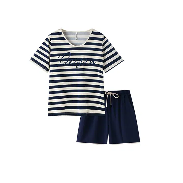 贝妍 凉感薄款短袖家居服时尚运动睡衣套装 女款