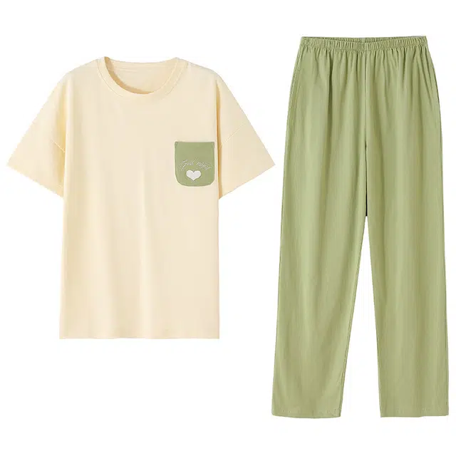 潞优野 短袖长裤薄款时尚舒适可外穿睡衣套装 女款