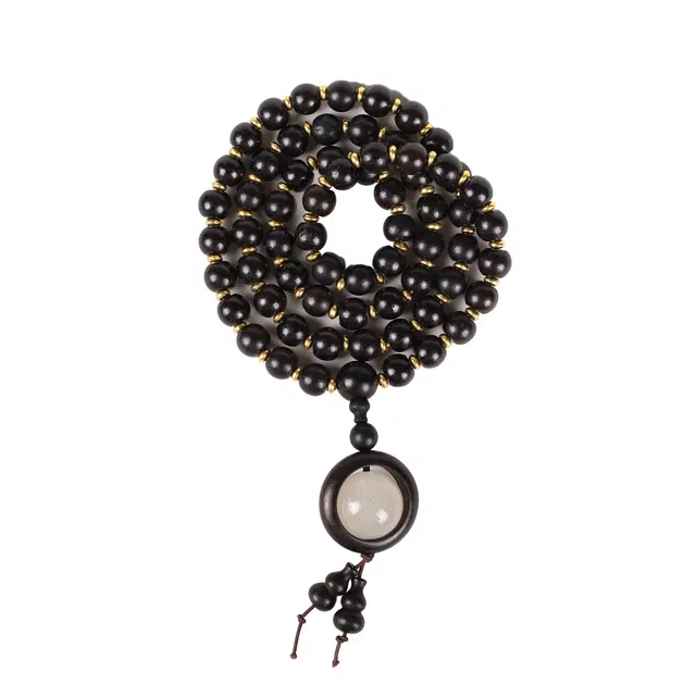 镯钰瑭 财源广进 新中式国潮风复古简约大方经典百搭财富圆满诸事顺利平安喜乐小众佛珠招财纳福 黑檀 手串 男女同款情侣款